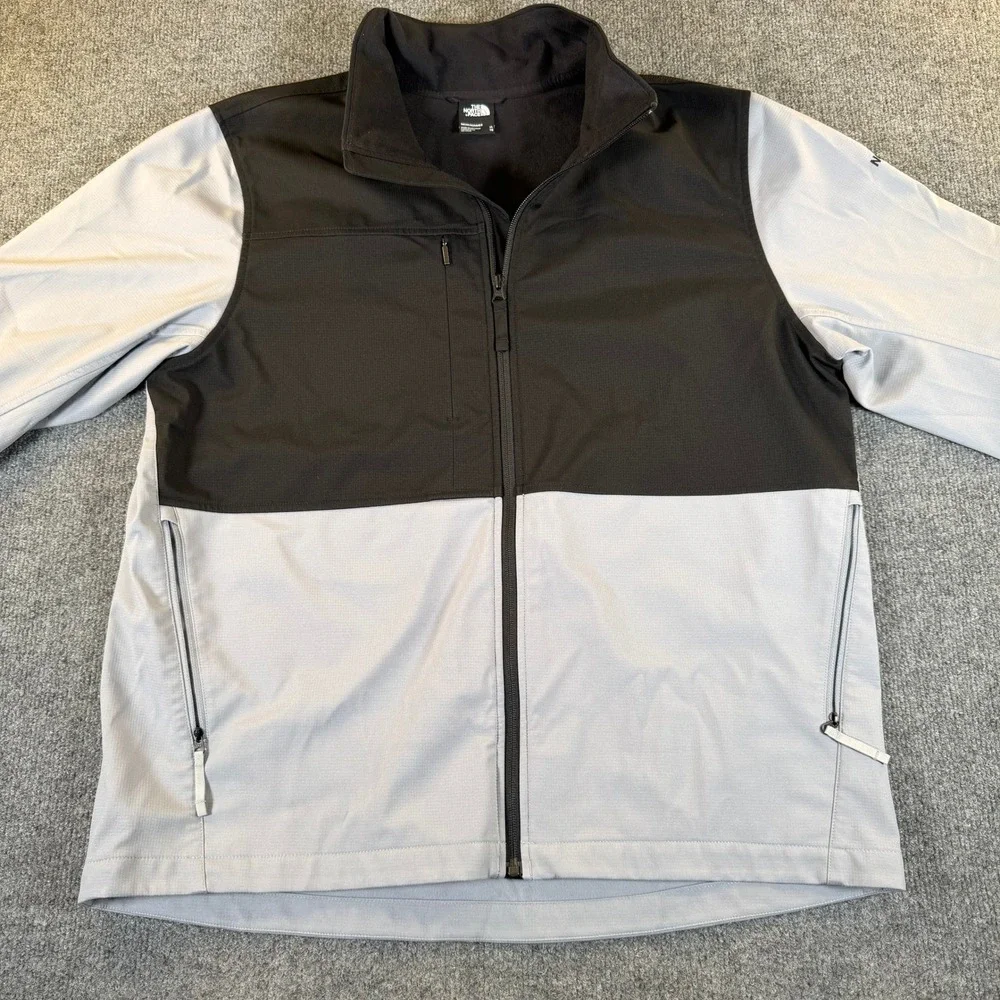 The North Face WindWall Soft Shell Jacket Men's XL Gray Black Full Zip #3264